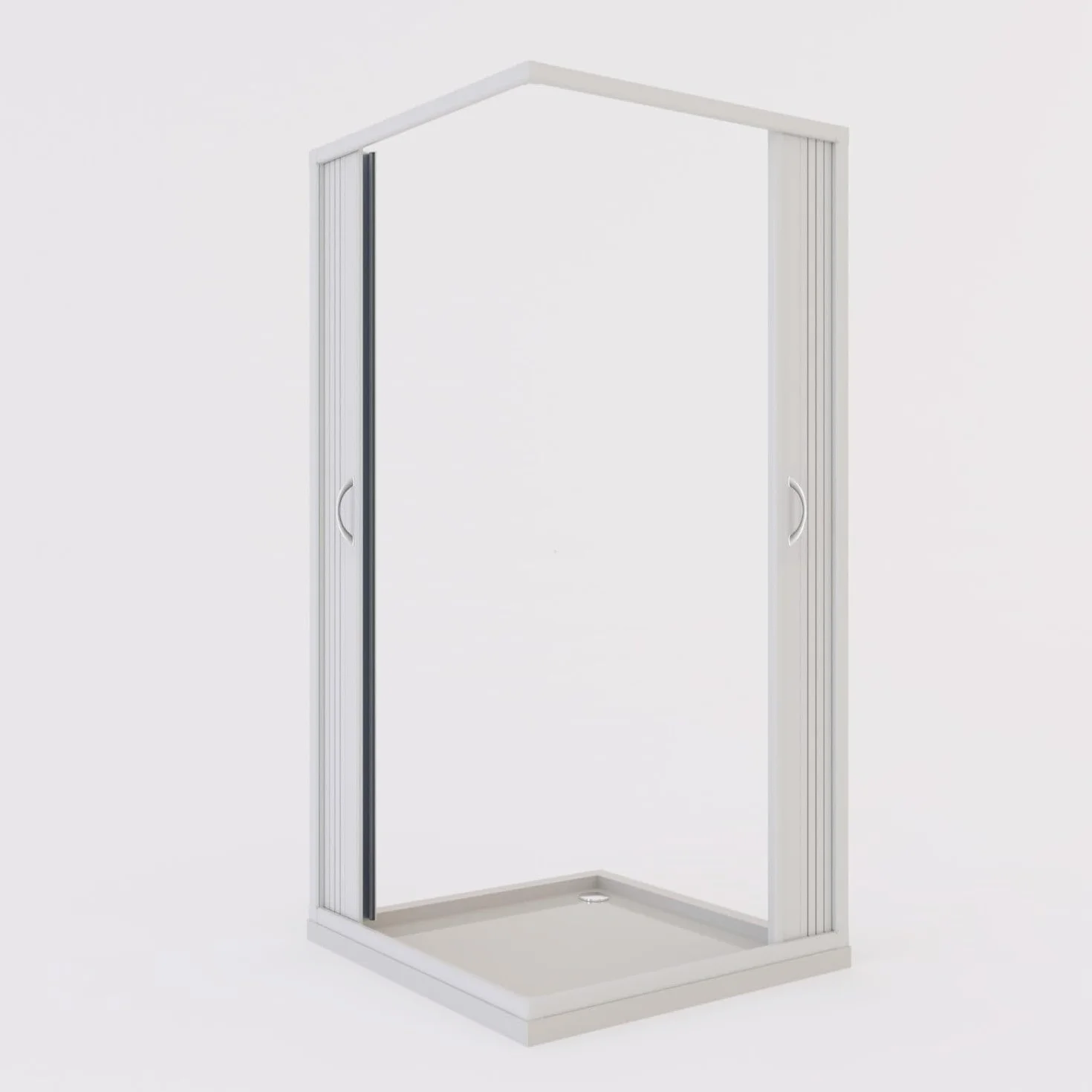 Box doccia a soffietto in PVC 75x75 cm H 185 mod. Aster apertura centrale