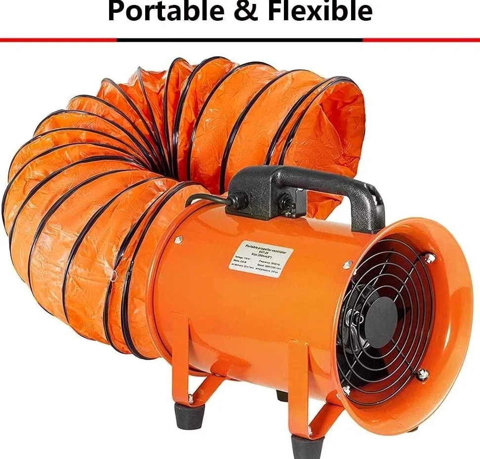 Condotto Flessibile di Estrazione 5m/10m Condotto in PVC 200/300/400/500/600 mm Condotto Flessibile Condotto di sfiato Flessibile Condotto di Ventilazione Flessibile, 10M-diam:300mm