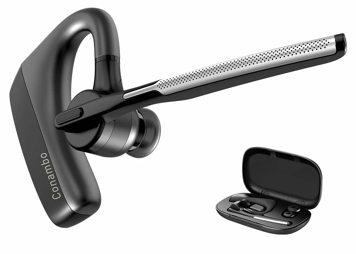 Conambo Auricolare Bluetooth 5.1 Aptx,16 Ore di Conversazione in HD CVC8.0 Cuffie Bluetooth Vivavoce con Cancellazione del Rumore a Doppio Microfono per iPhone Samsung Huawei HTC, Sony,ETC.(Nero)