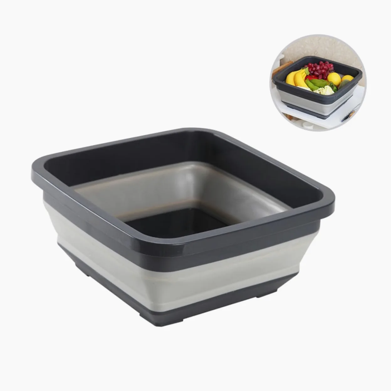 Homoyoyo Lavabo Pieghevole Bacinella in Plastica Design Antiscivolo e Stabili, per Uso Domestico e Viaggi, Salvaspazio e Portatile, Adatto a Lavare Mani, Frutta e Piatti