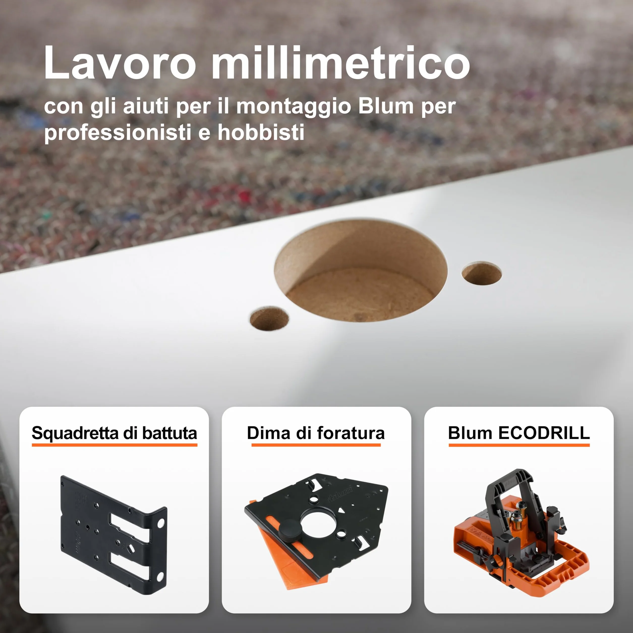 BLUM CLIP TOP BLUMOTION - 2 cerniere per mobili a 110°, dritte con molla, viti, arresto angolare + clip blu, piastra di montaggio a croce eccentrica, acciaio, viti, distanza 0 mm