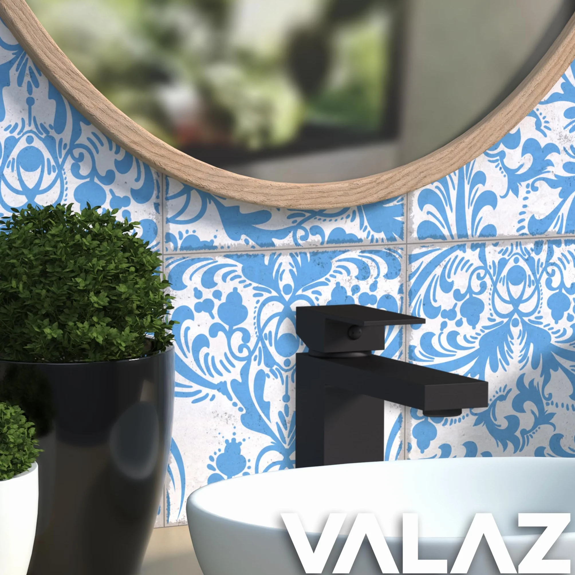VALAZ Rubinetto Bagno Lavabo Nero Opaco | Miscelatore Lavabo Bagno Acqua Fredda e Calda, Risparmio Acqua | Installazione Facile e Veloce | Ottone, Inossidabile, Elegante, Quadrato, Serie Segura