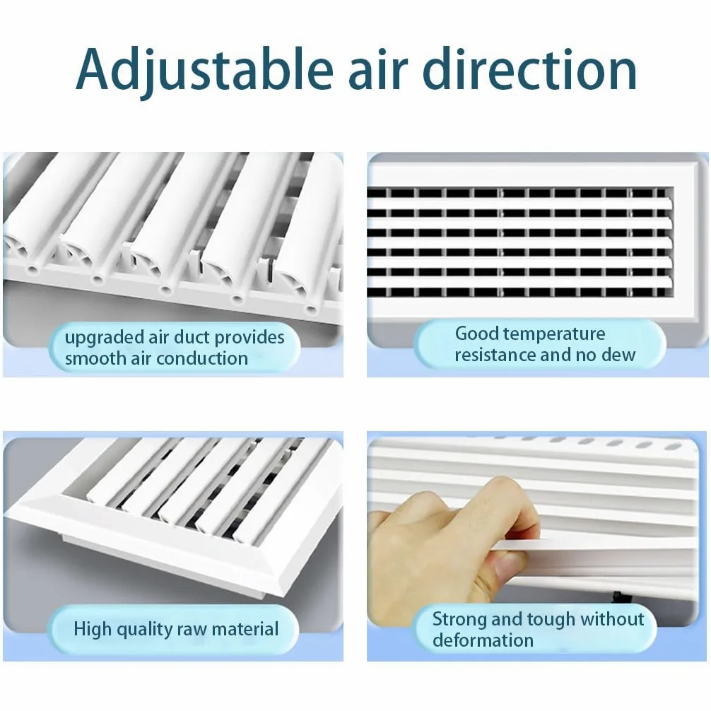 Griglia di ventilazione a parete in ABS | Dimensioni multiple bianche for armadio da cucina, guardaroba, bagno, garage: ventilazione(400x400mm)