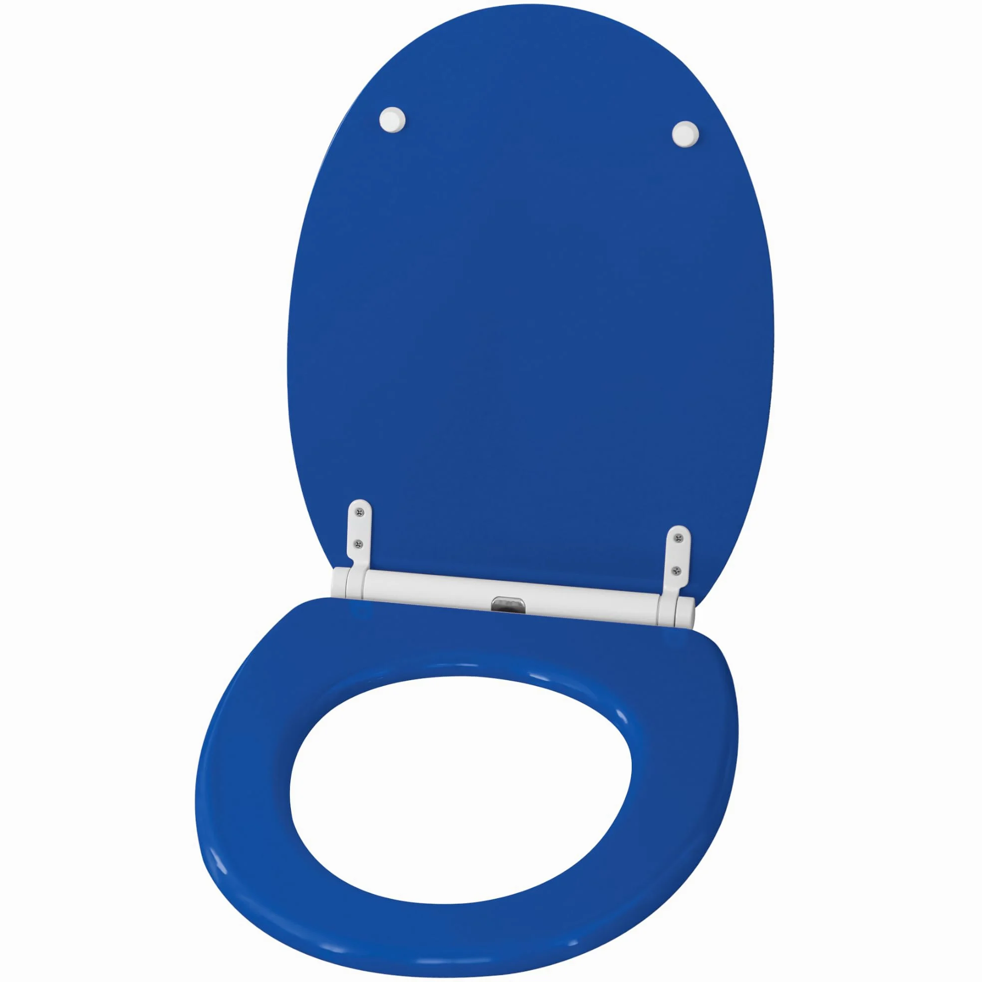 Sanilo Sedile WC con chiusura ammortizzata e sgancio rapido, il coperchio del WC può essere rimosso con la semplice pressione di un pulsante, facile montaggio dall'alto (Azzurro)
