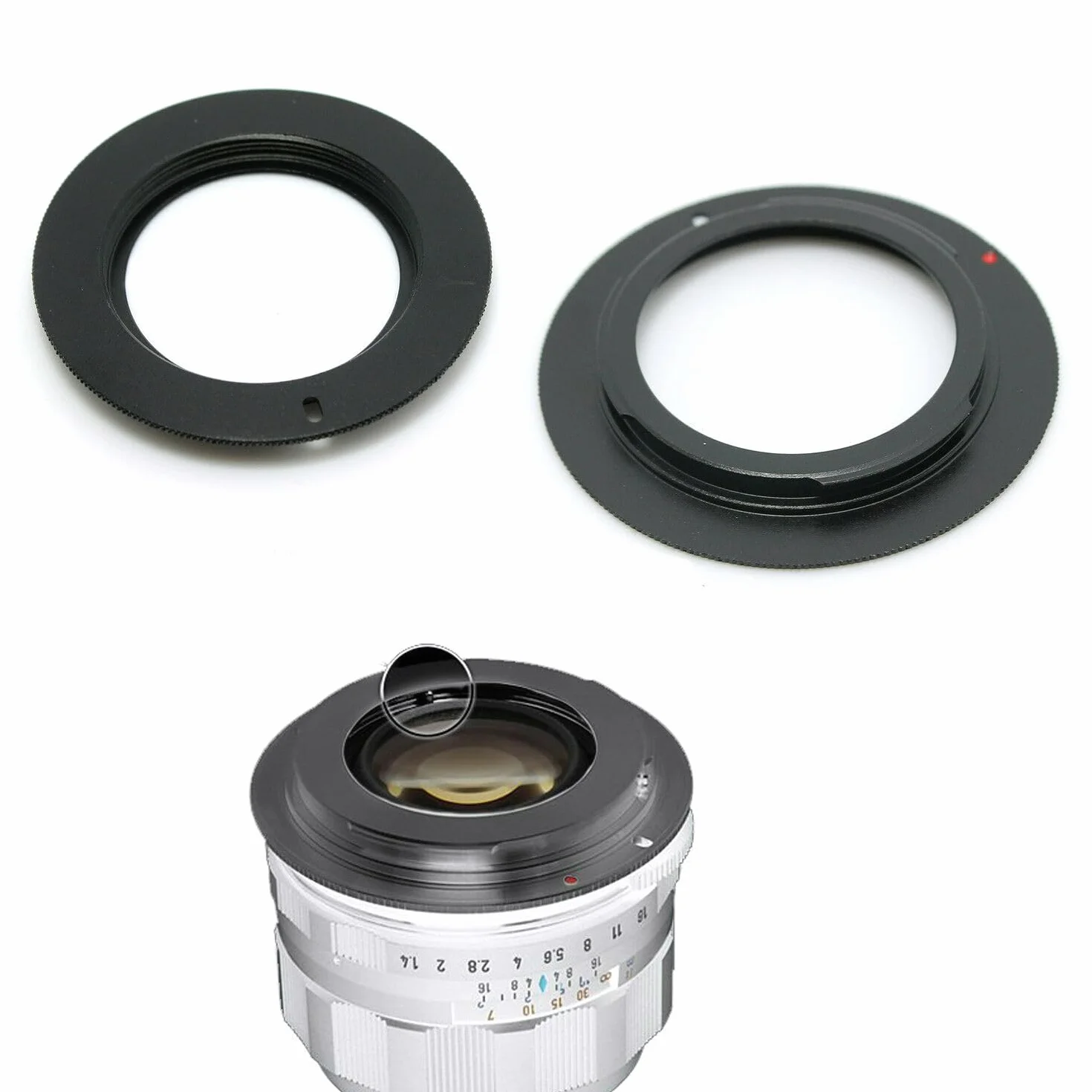 ANELLO ADATTATORE OBIETTIVO M42 mm. M-42-AI per corpo con attacco compatibile con Nikon AI per obiettivi a vite M 42
