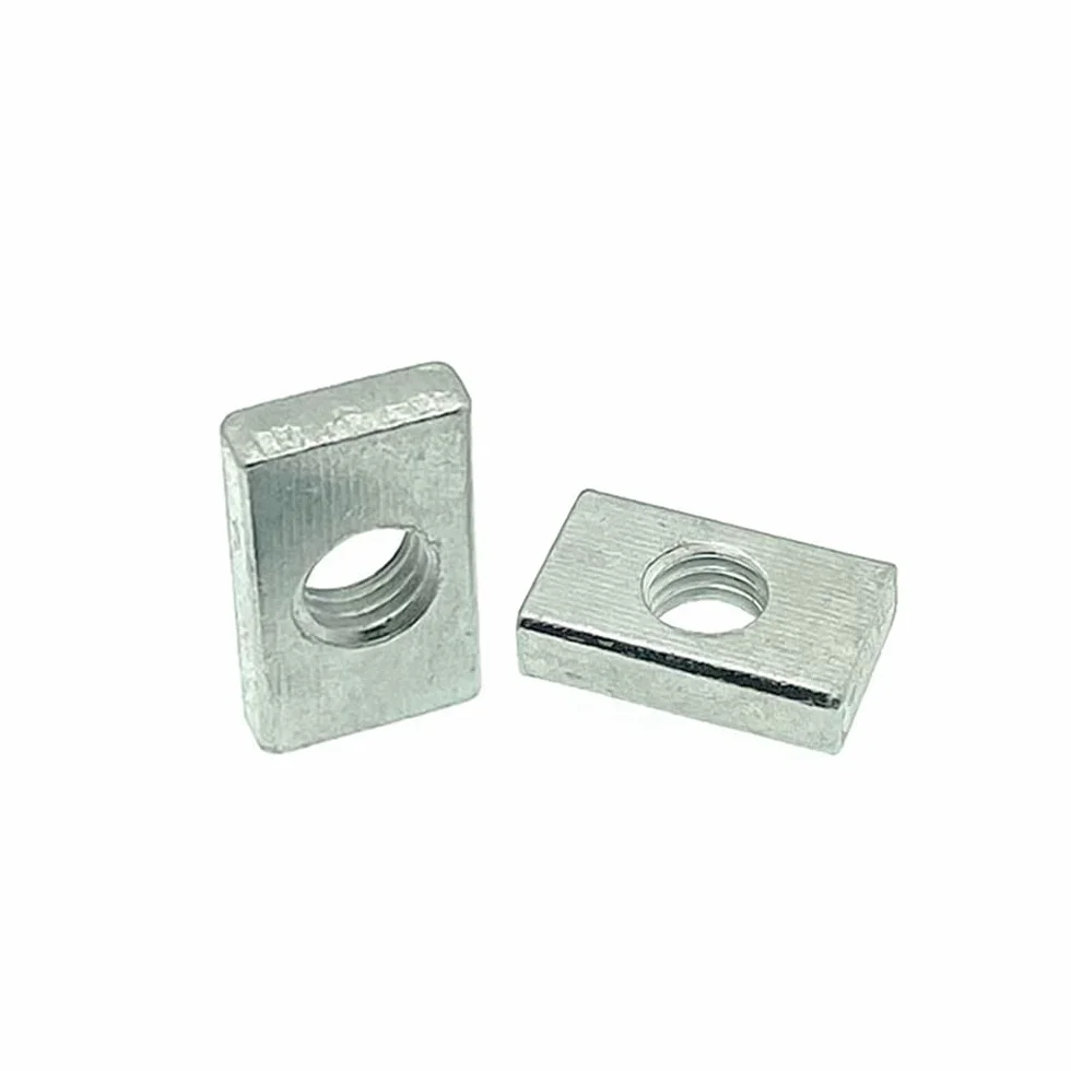 Dadi Quadrati Rettangolari M6x13x16x2mm Acciaio al Carbonio Zincato 40pz