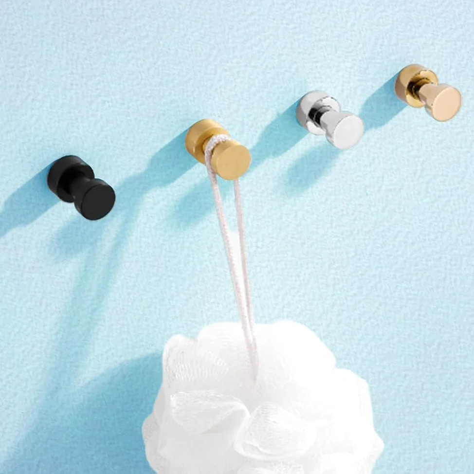 Gancio da parete in ottone Nastro dorato Nero Cucina creativa Gancio da bagno per accappatoio Appendiabiti Asciugamano Portachiavi Porta abiti Decorativo per la casa, Oro spazzolato 5 ganci, A