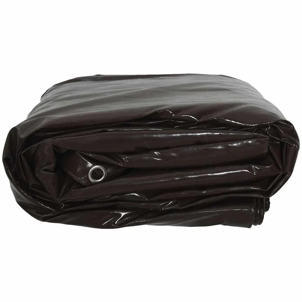 Telone di copertura, 650 g/m², marrone, 4 x 4 m, in tela con rivestimento in PVC, impermeabile, antistrappo, con occhielli, resistente alle intemperie e ai raggi UV, per giardino, campeggio