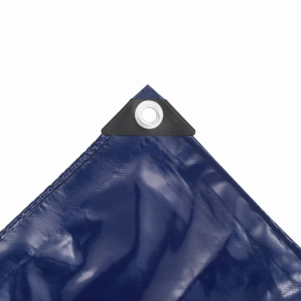 Telone 650 g/m² in tela con rivestimento in PVC blu, 1,5 x 20 m, con occhielli, per mobili da giardino, auto, barca, resistente alle intemperie