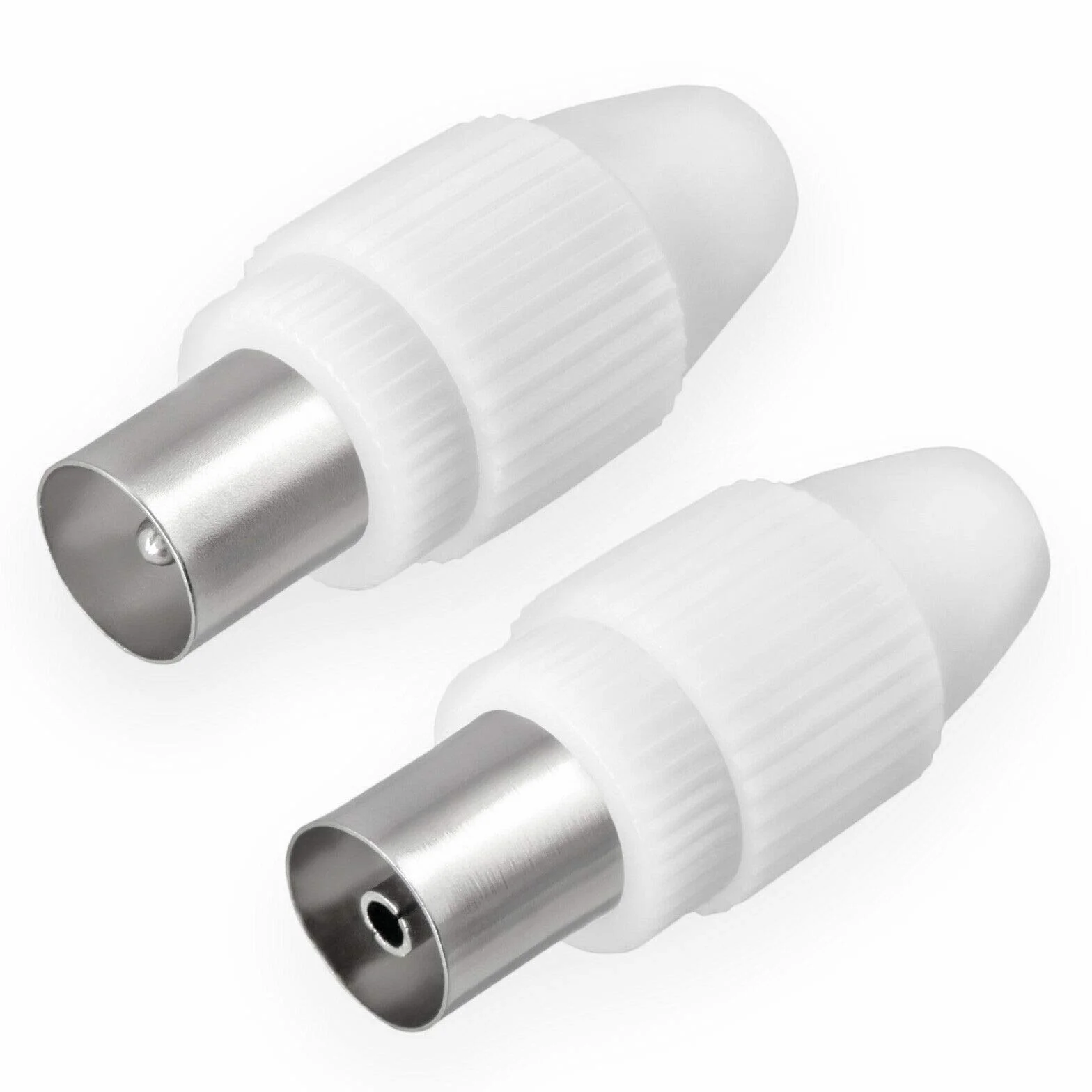 HB-DIGITAL - Set di 2 connettori e 2 prese per visione via cavo, radio DVB-C e DVB-T2, antenne TV IEC (maschio e femmina) per cavo antenna coassiale, cavo BK impianti HQ 4K UHD