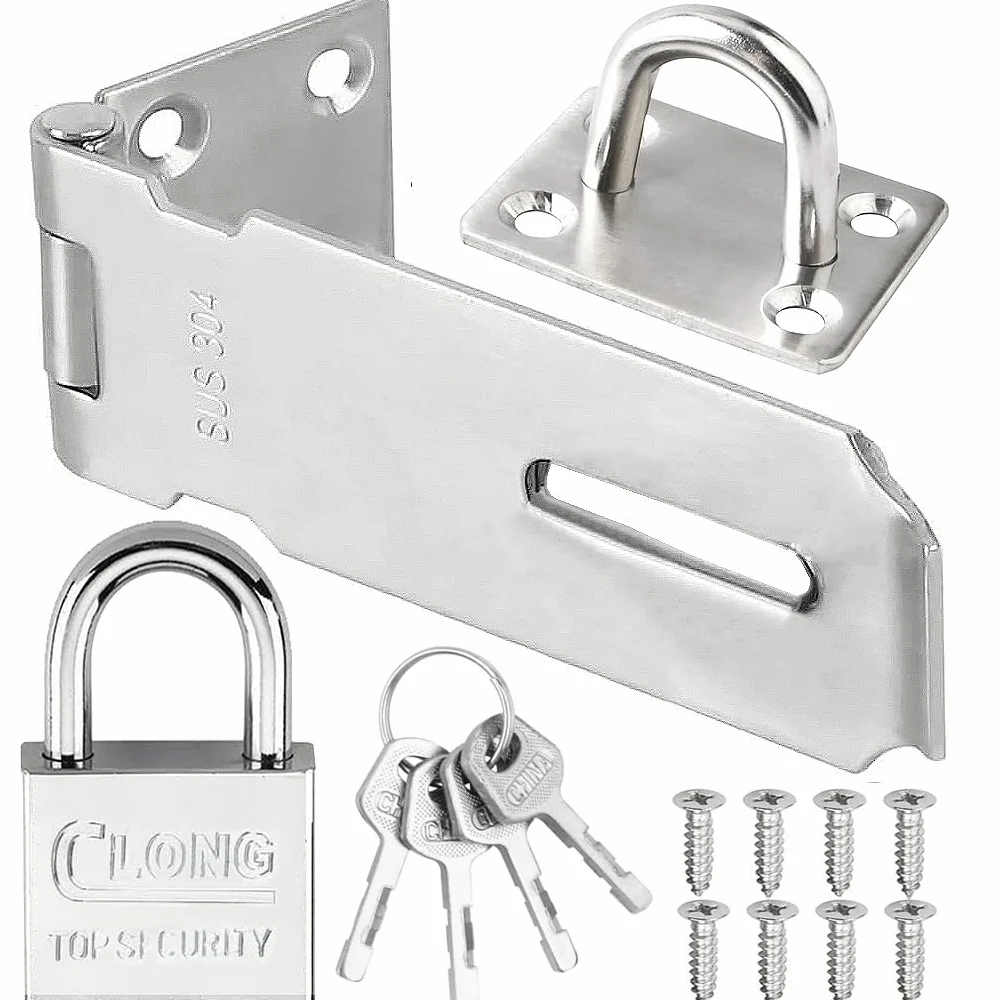 Packlock Hasp Serrature per porte in acciaio inox 7,6 cm chiusura di sicurezza extra spessa
