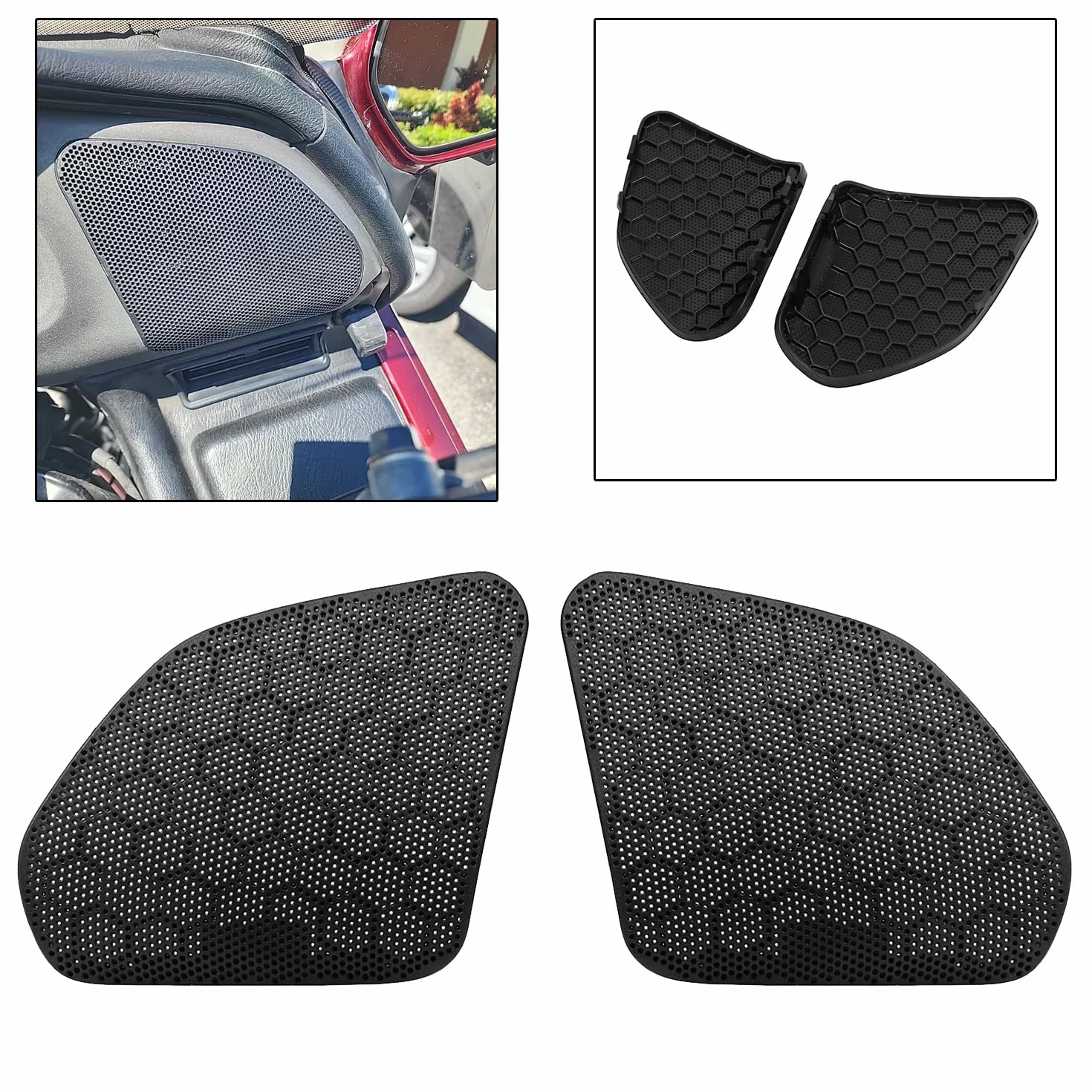 nero motocicletta altoparlante coperture di protezione per Honda Goldwing GL1800/A GL1800 ABS 2001-2005, 1 paio