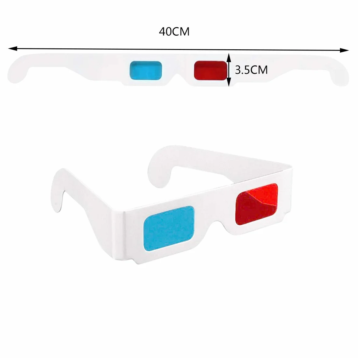 Occhiali 3D, 20 paia di occhiali stereo rossi e blu di carta per la decorazione di film
