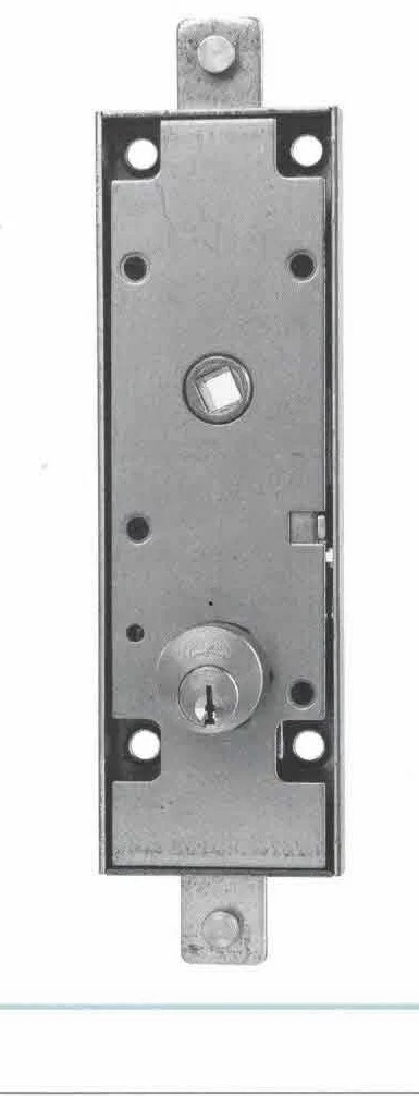 Serratura FASEM 124 per basculante a 2 CHIUSURE con leva interna cilindro tondo d. 25 x 15