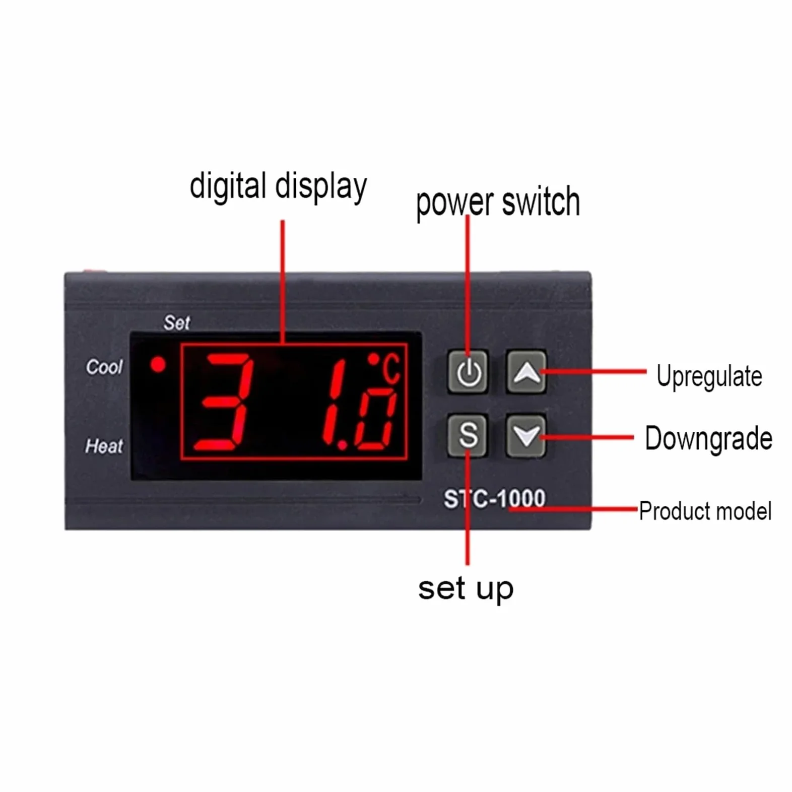 Smart STC-1000 Regolatore di temperatura LED Termostato digitale Termoregolatore Incubatore Relè Riscaldamento e raffreddamento 12 V 220 V