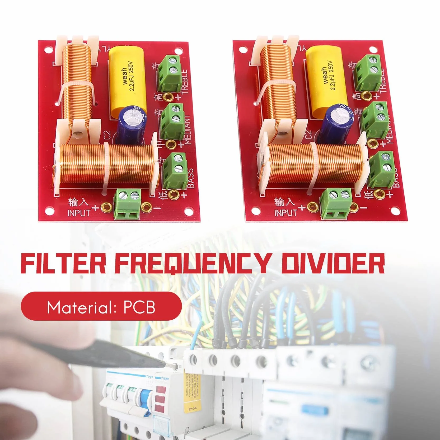 2 pezzi 200 W 3 audio Crossover Crossover + Midrange + Crossover Speakers Filtro Frequenza Divisore