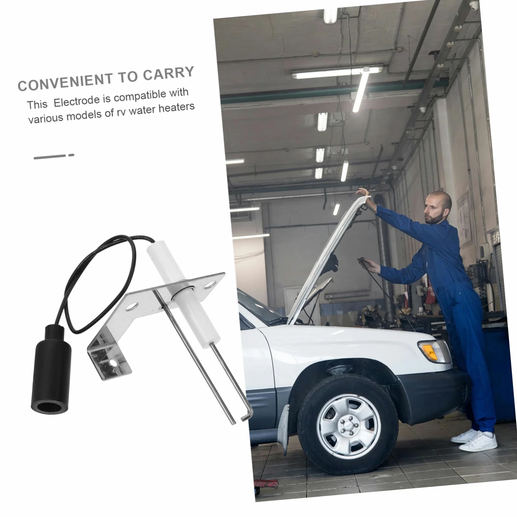 iplusmile 3 Pz elettrodo di accensione Elettrodo sensore Sostituzione elettrodo scintilla sensori Parti dello scaldabagno per camper di riparazione per riscaldatore camper ceramica