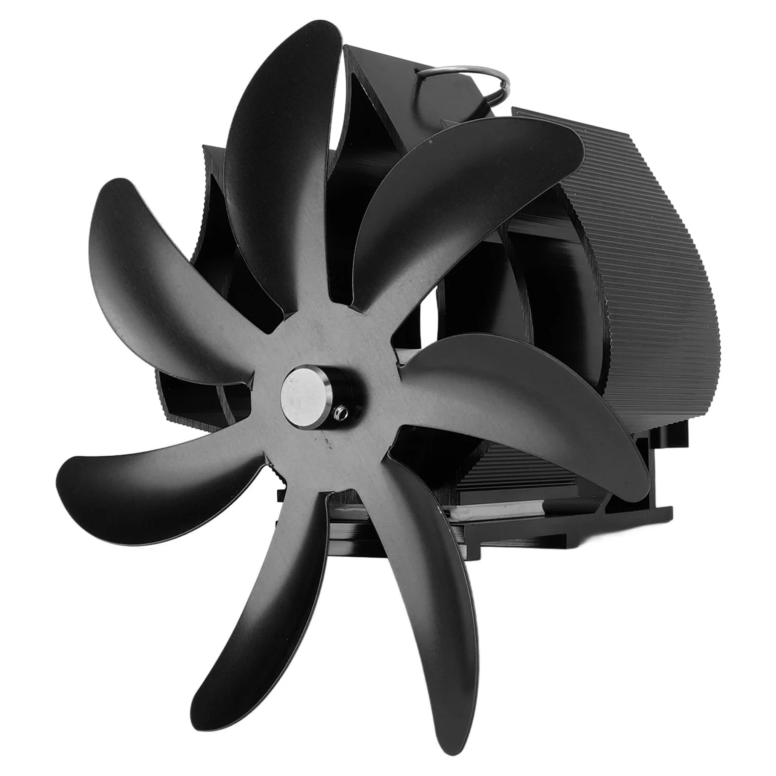 SIXRUN Ventilatore per Stufa a Legna Ventilatore per Caminetto Alimentato a Calore in Lega di Alluminio 7 Pale Design a Basso Rumore da Appendere Alla Parete per Camino Domestico Stufa a Legna