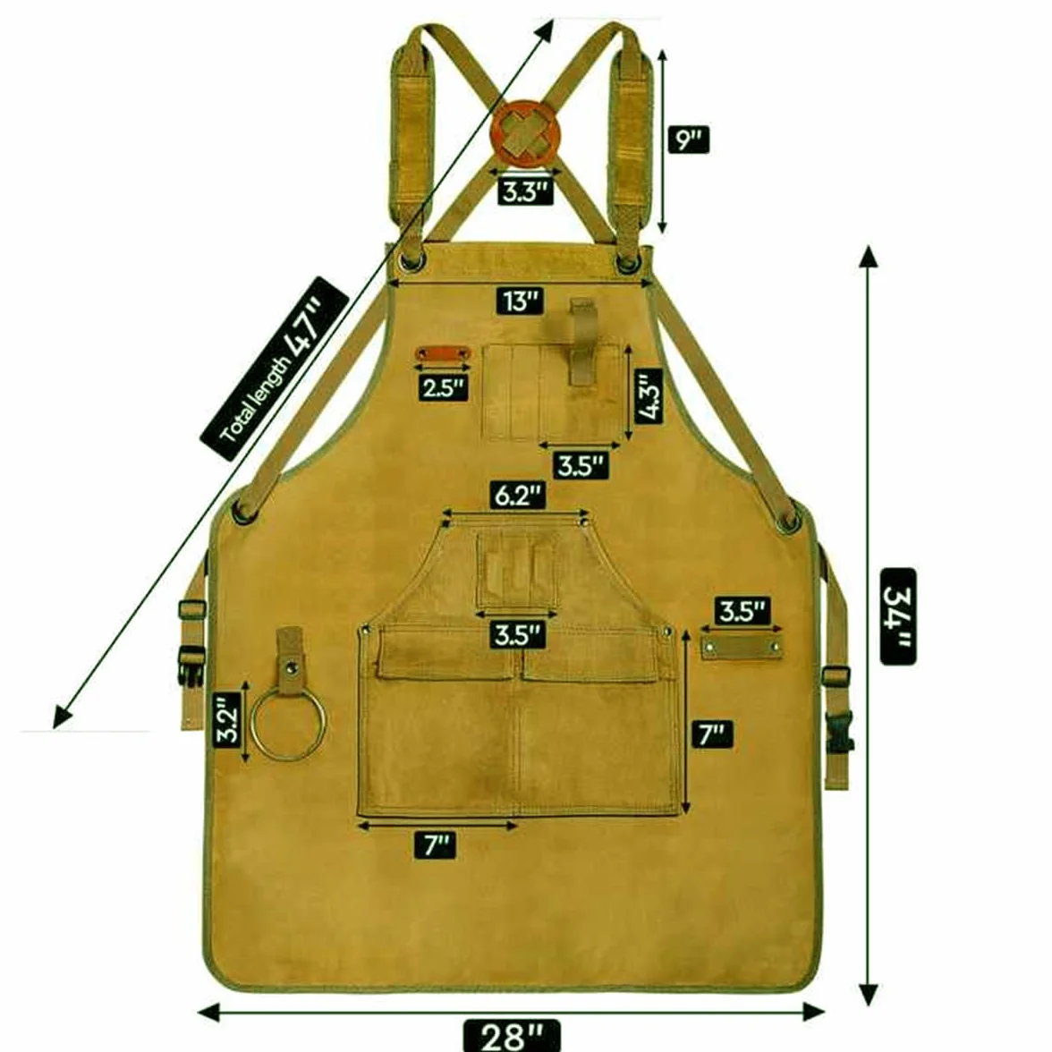 Grembiule di legno regalo uomo cintura di legno 9 tasche utensili tasca magnetica resistente grembiule di lavoro in tela cerata