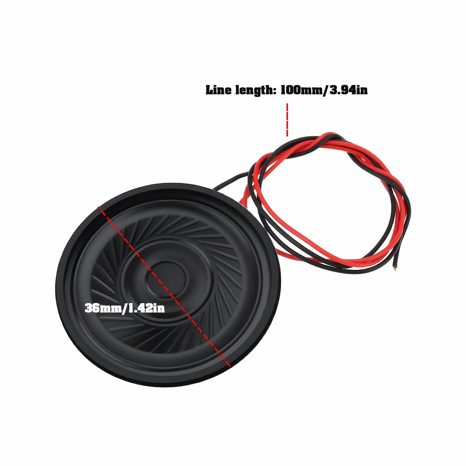 4 Mini Altoparlanti Da 36 Mm 8? 0,5 W Con Cavo Da 10 Cm Per MP3 Campanelli Allarmi Giocattoli
