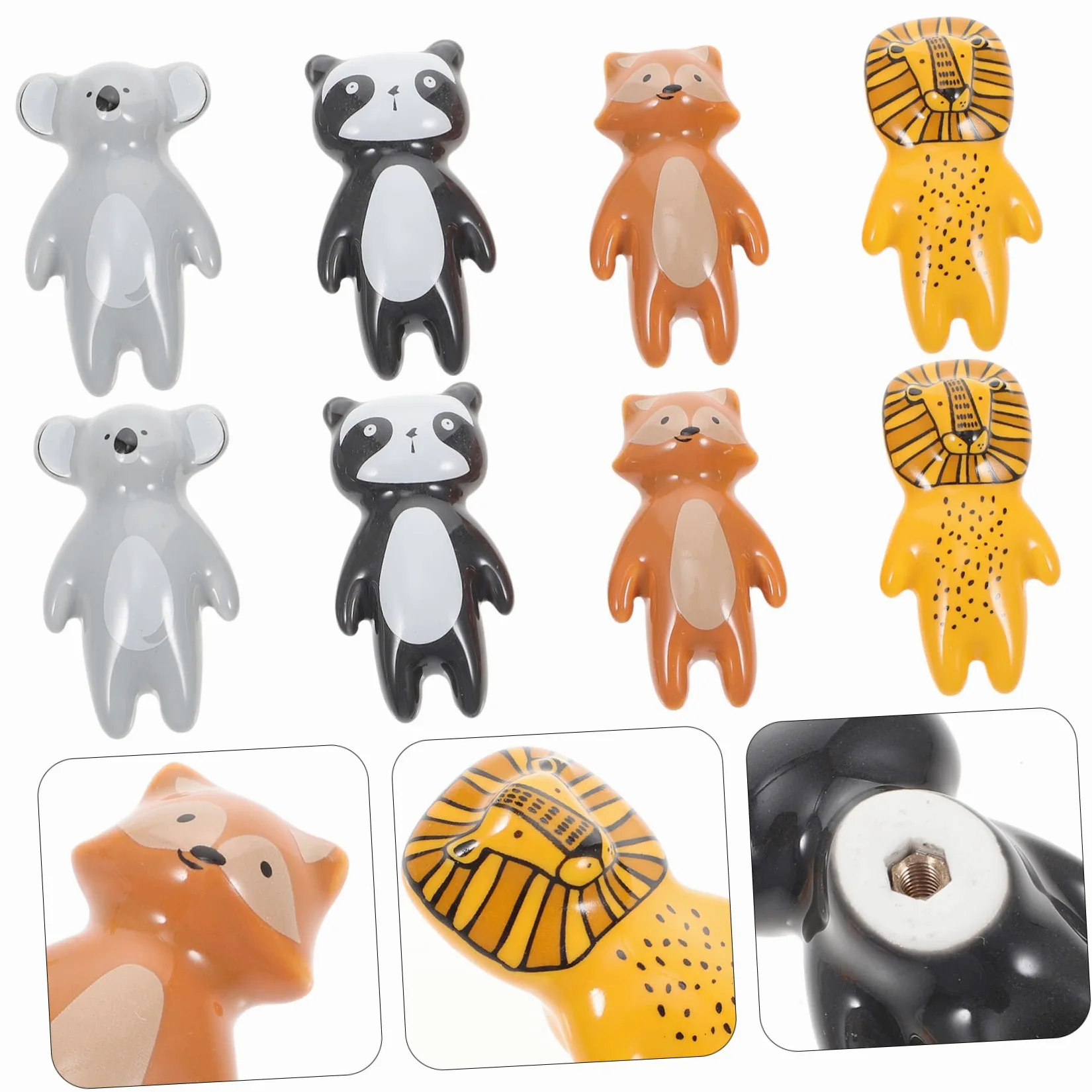 EXCEART 8 Pomelli a Forma di Animale in Ceramica Decorativi, Facili da Installare Manopole di Ricambio per Armadio e Guardaroba per Cameretta
