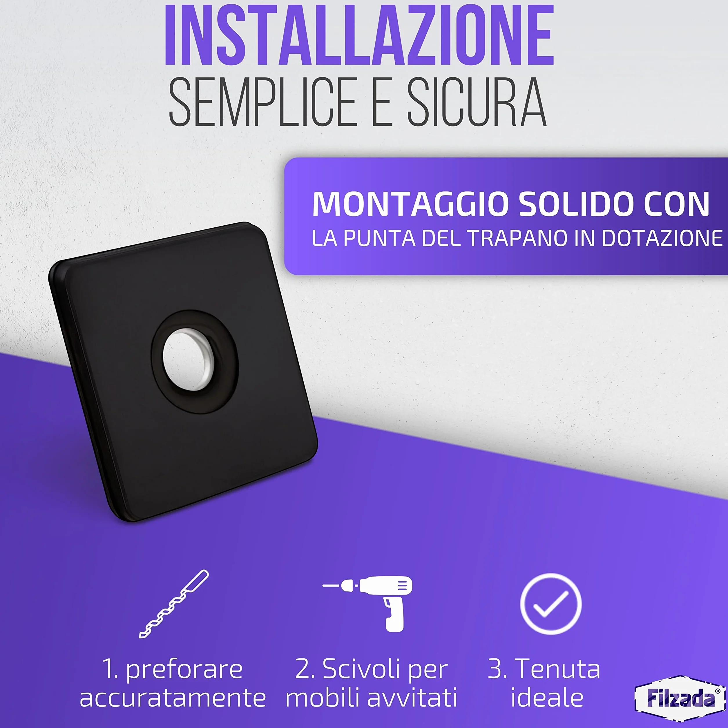 Piedini per mobili in Teflon 26 pezzi 25x25 mm quadrato avvitare PTFE con viti