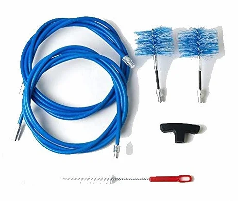 Kit 6 mt metri 2 scovoli pellet 80mm pulizia stufa tubi canna fumaria