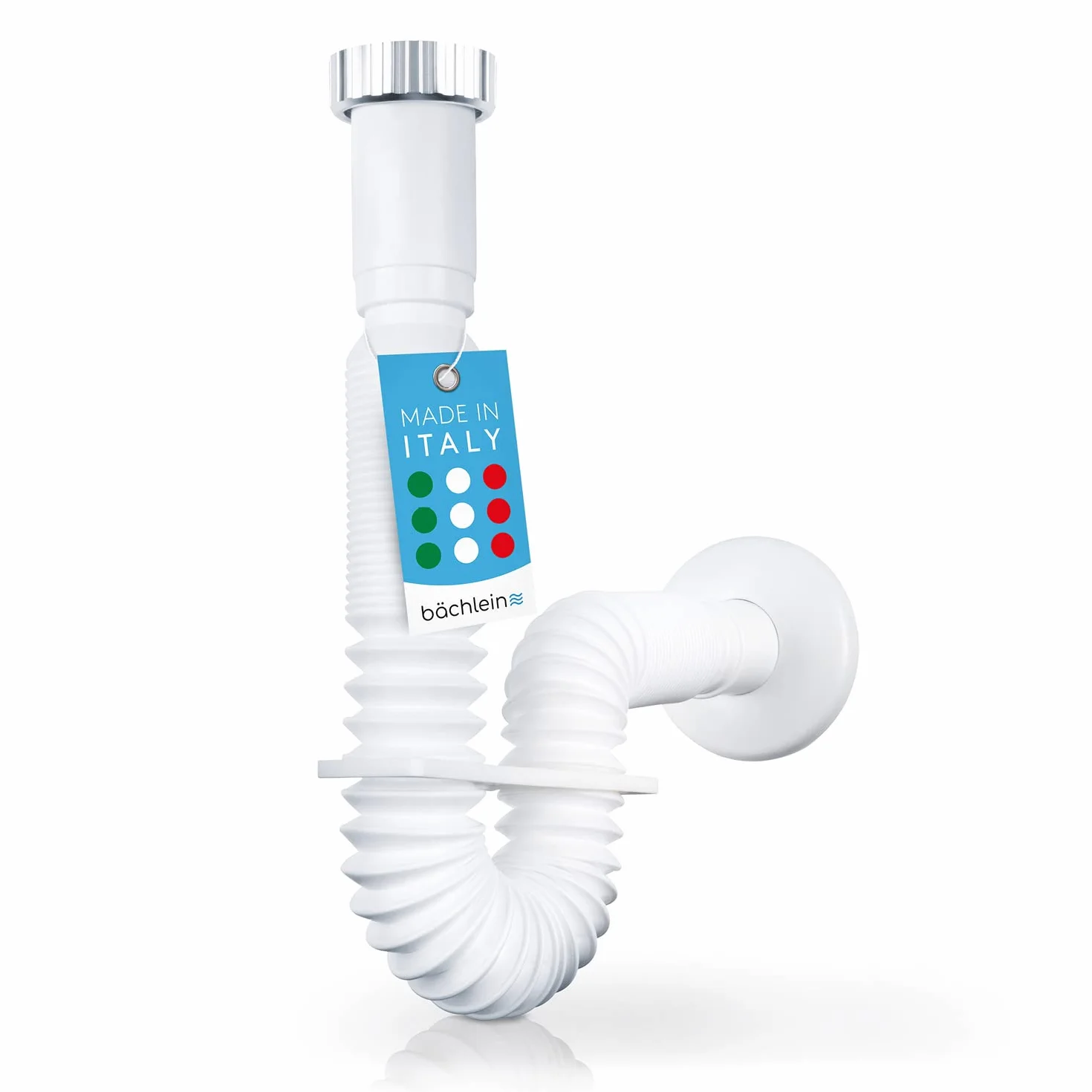 Bächlein Tubo Flessibile di Scarico per Lavabo - G 1 1/4" x 32 mm, Estensibile da 320-800 mm, Sifone Antiodore Regolabile Individualmente