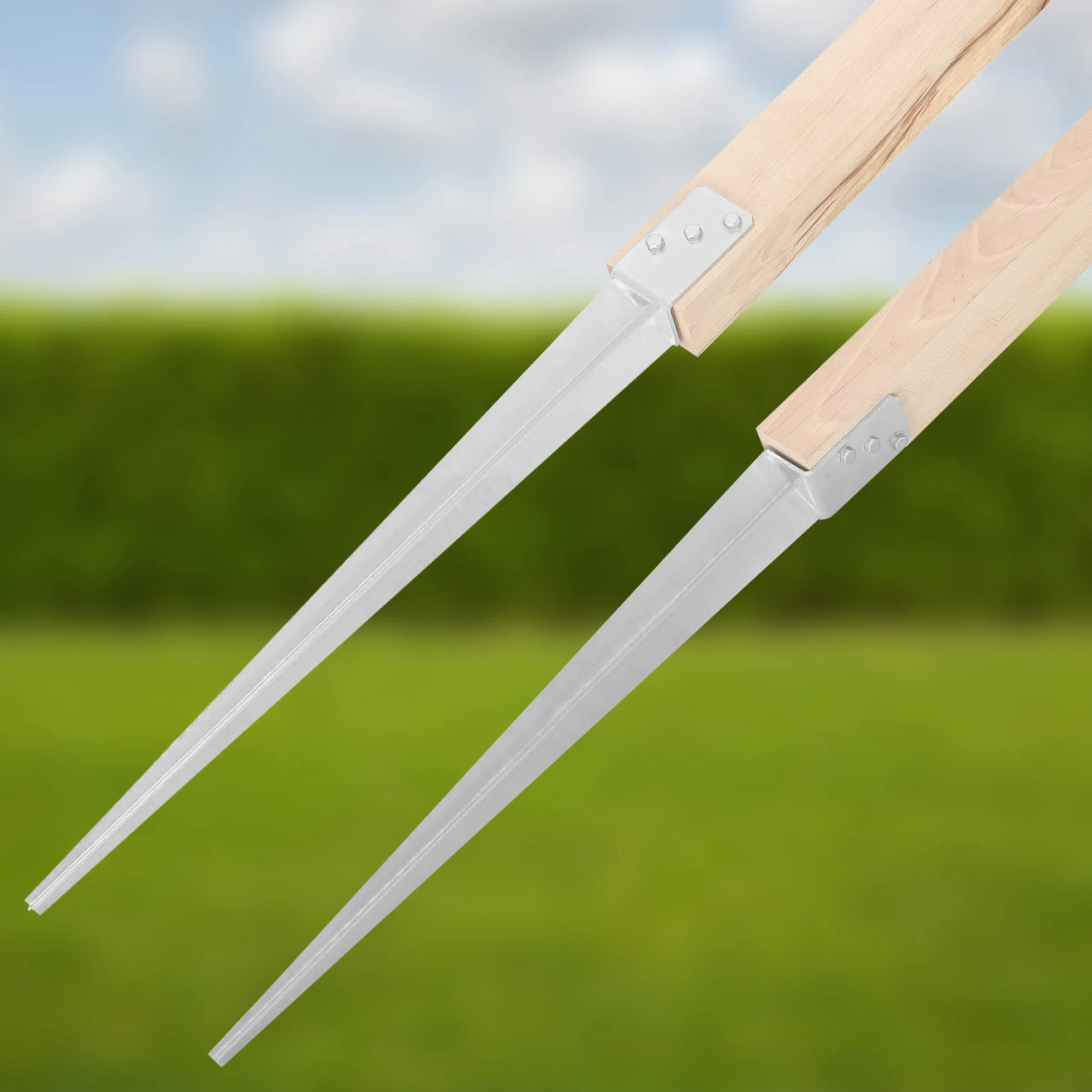 KOTARBAU® 4 Pezzi Supporto per Palo Acciaio Zincato 600 mm 60 x 110 mm Staffe per Pali in Legno Resistente alla Corrosione