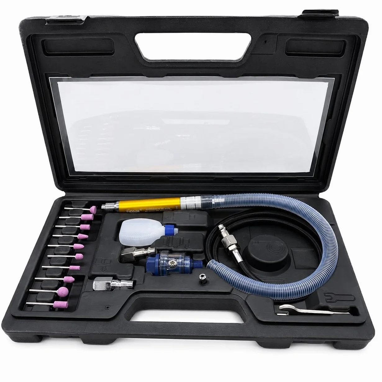 Mini Smerigliatrice Pneumatica ad Aria Compressa 54000 RPM Kit 17 Pezzi 3 mm per Metallo