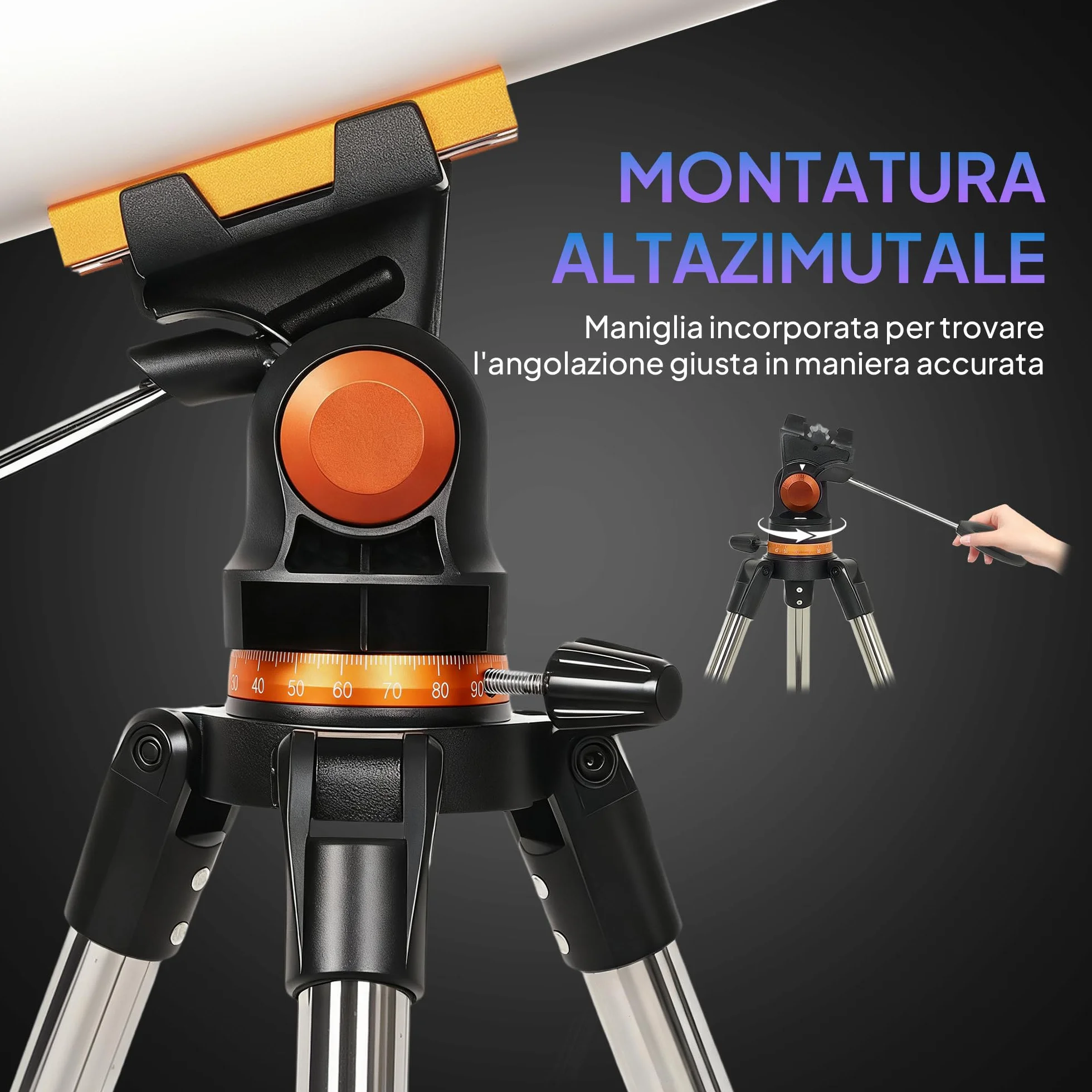 Outsunny Telescopio Astronomico con 80mm Apertura/500mm, 40X/16X Telescopio Rifrattore Portatile con Adattatore Telefono, Borsa da trasporto, Treppiede Regolabile in Altezza per Adulti, Bianco e Nero