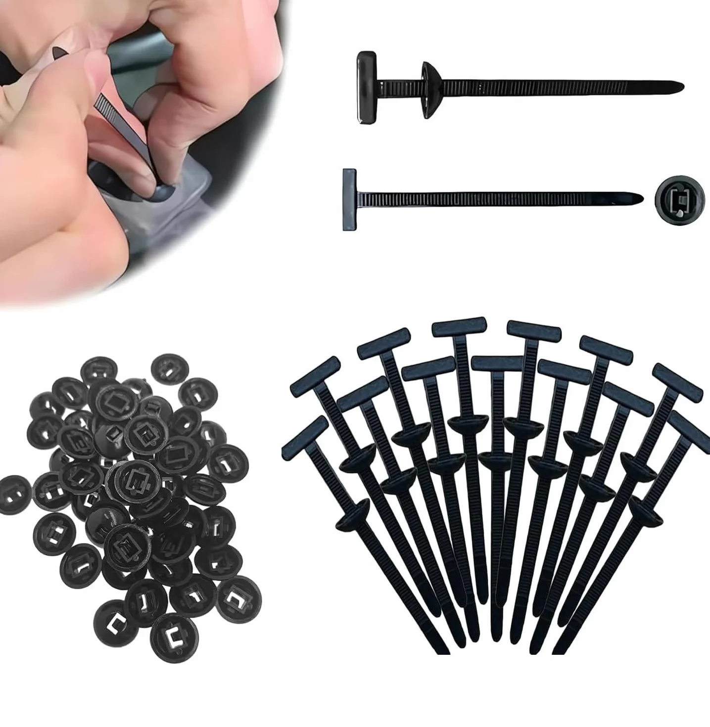 Fibbie universali in nylon per fascette fermacavi, clip autobloccanti per auto, rivetti in plastica