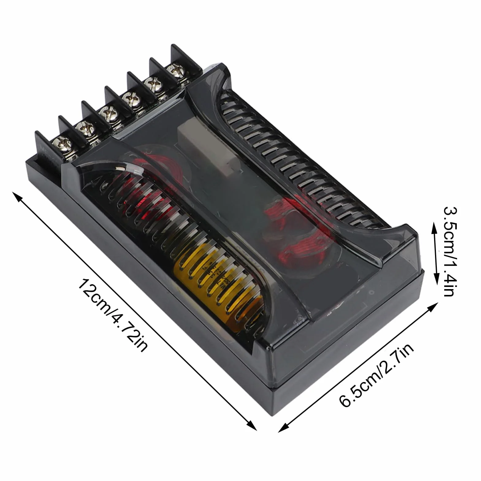 Crossover Elettronico, Crossover Passivo Audio per Auto, 2 Pezzi 2 Vie Audio per Auto Crossover Protezione Sovracorrente Dissipatore di Calore Universale Divisore di Frequenza Dell'altoparlante