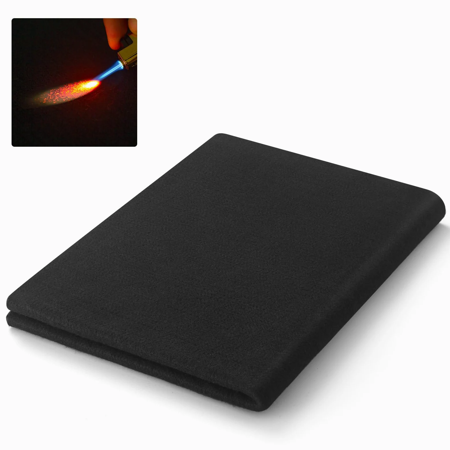 Feltro in fibra di carbonio Saldatura Coperte, tappeto ignifugo per camino, coperta antincendio, resiste alle alte temperature, protegge da scintille, schizzi e scorie, tessuto ignifugo (90 x 120 cm)