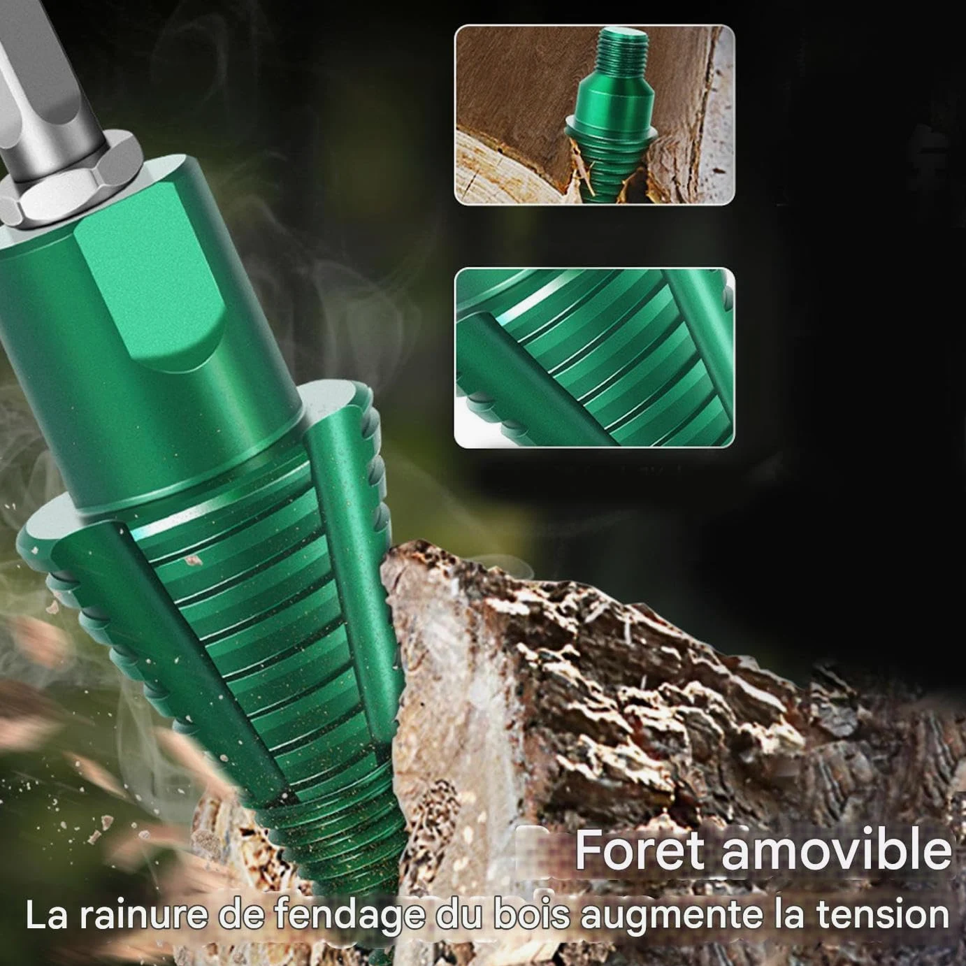 Cono spaccalegna da trapano Utensile con cono a vite rimovibile | Punta Spaccalegna Per assemblaggio mobili, fai da te, riparazioni casa campeggio fattoria