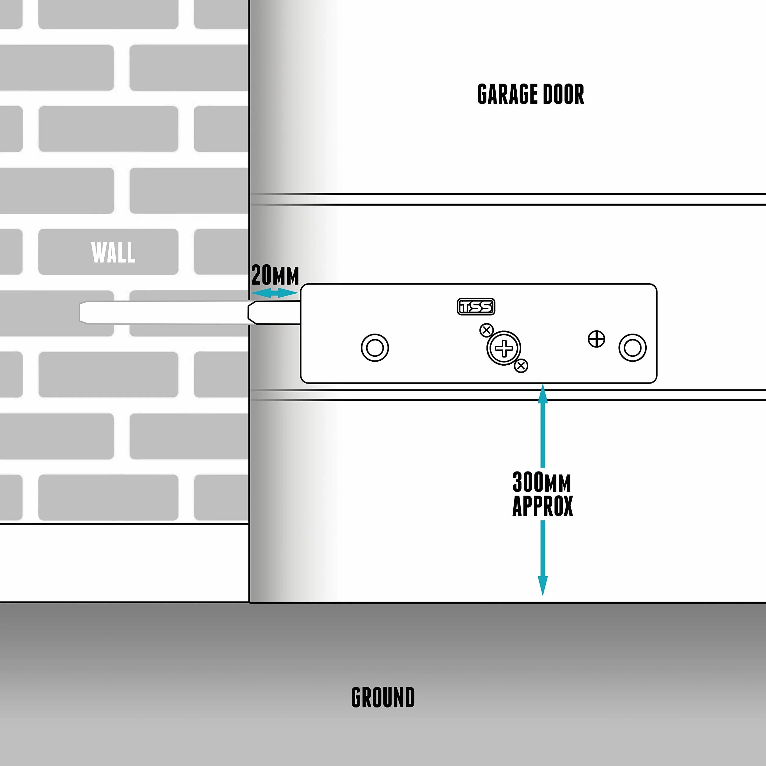 Coppia di serrature per porte da garage con 3 chiavi, bulloni di sicurezza robusti per porte in legno o metallo