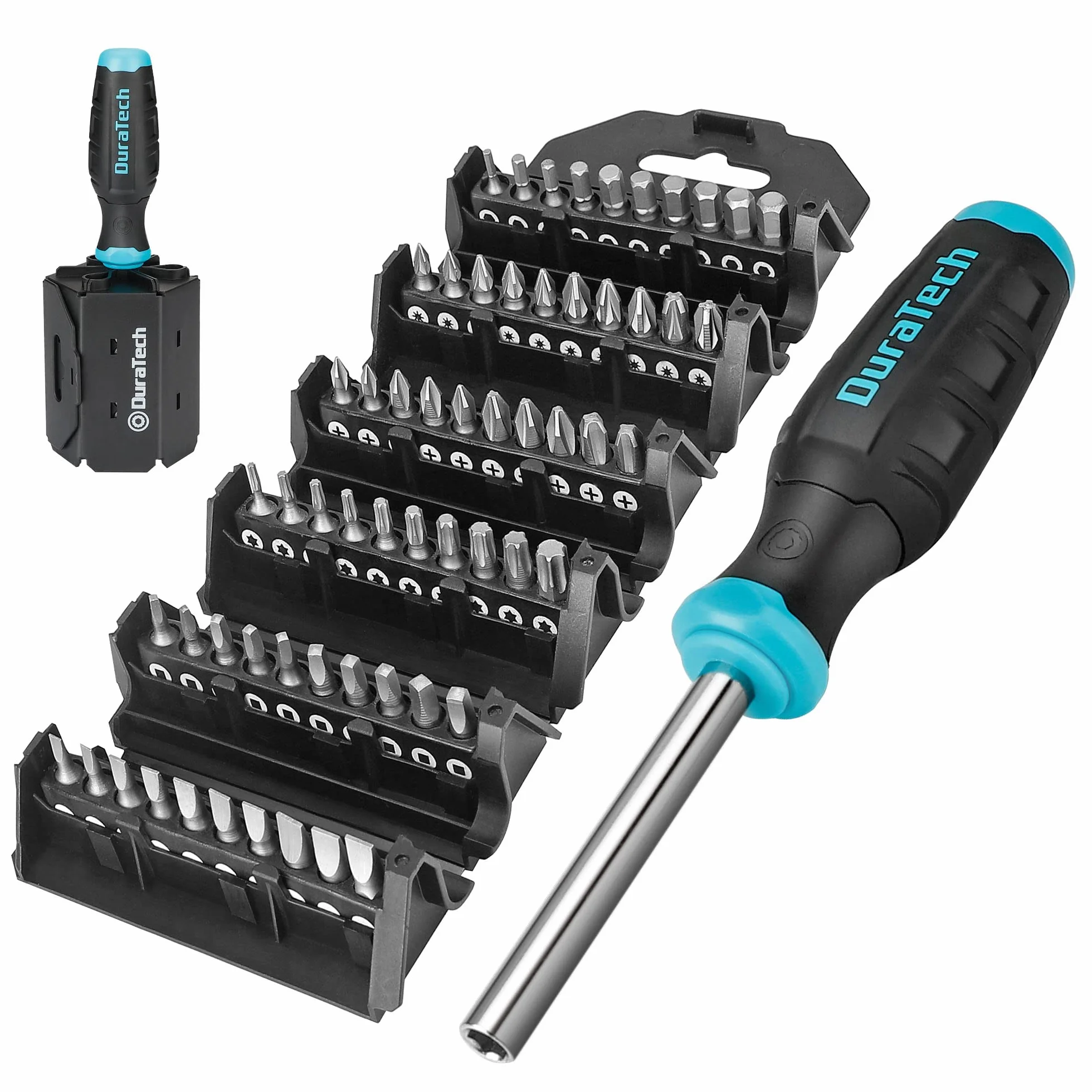 DURATECH Set di Cacciaviti 60 in 1, Set di Cacciaviti Multifunzionali (Piatta, Phillips, Torx, Hex), Design di Stoccaggio, Adatto alla Manutenzione delle Macchine e alle Riparazioni Quotidiane