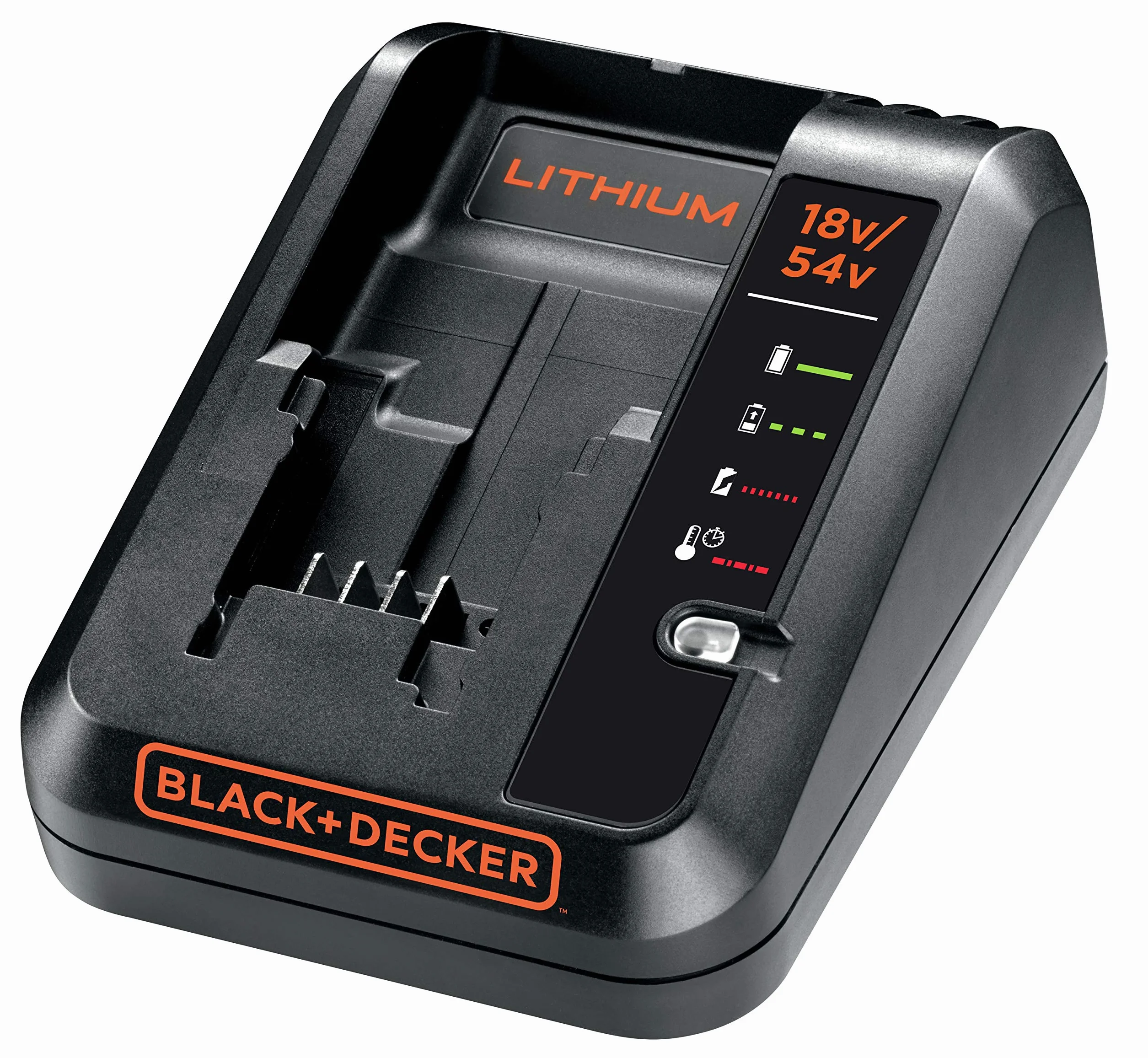 BLACK+DECKER, CARICABATTERIE X BATTERIE AL LITIO 18V - DUAL VOLT 54V - CARICA RAPIDA DA 2A.BDC2A-QW