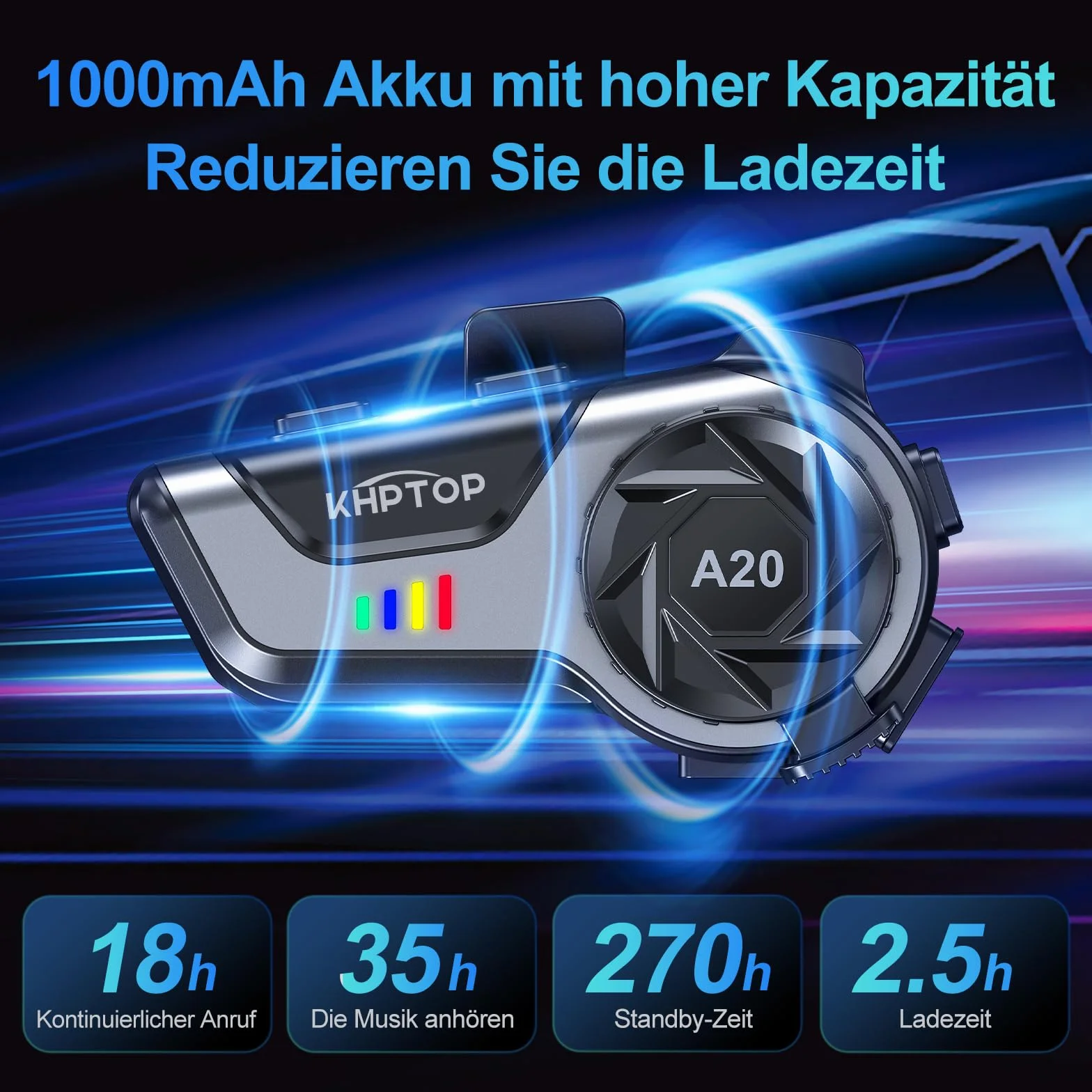 Casco Moto Auricolare CVC&DSP Riduzione del Rumore auricolari bluetooth moto Soft/Hard Mic/1000mAh Automatico Risposta/Chiamata Cuffia Musicale IPX6 Impermeabile Compatibile con Tutti i Caschi