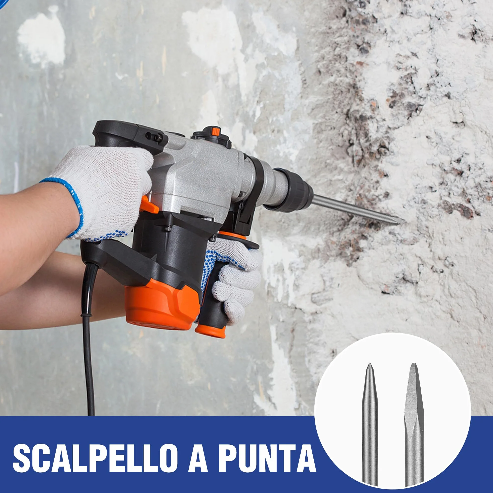 WORKPRO Set 15 punte trapano SDS-Plus per cemento muratura martello perforatore