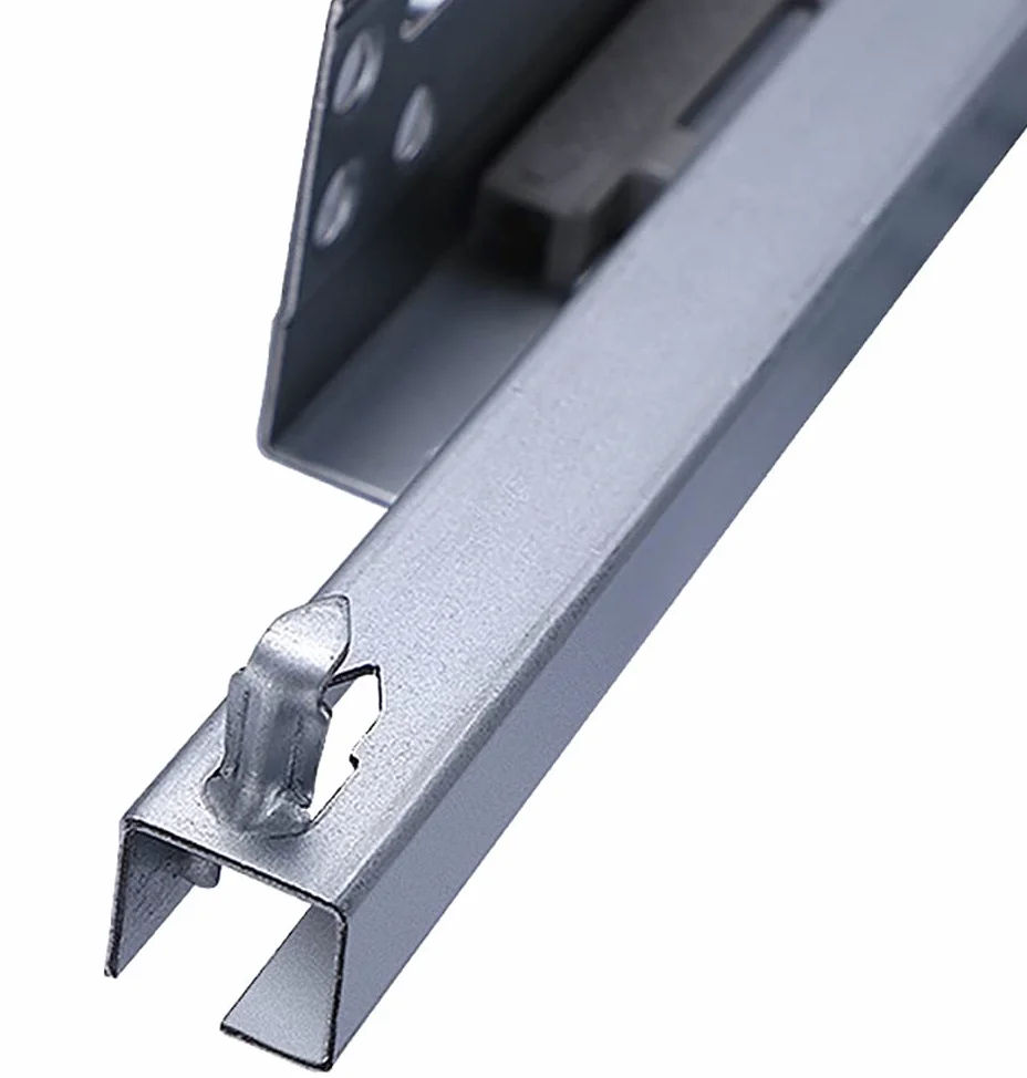 Guide per cassetti, Guide for cassetti nascoste, chiusura ammortizzata, estensione completa, 5 paia, argento, dimensioni multiple(500mm/20in)