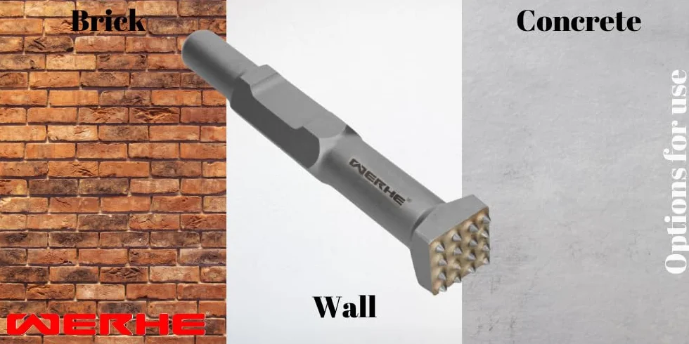 WERHE Bocciardatore HEX30 16 denti 220 mm Quadrato per Calcestruzzo