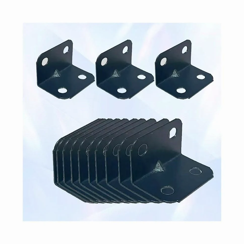 10-100 Pezzi Codici Angolari In Metallo Nero Resistente Staffe A L Da 90 Gradi Elementi Di Fissaggio For Mobili For Riparazione Di Scaffali For Armadi, Sedie, Tavoli, Guardaroba(100pcs)