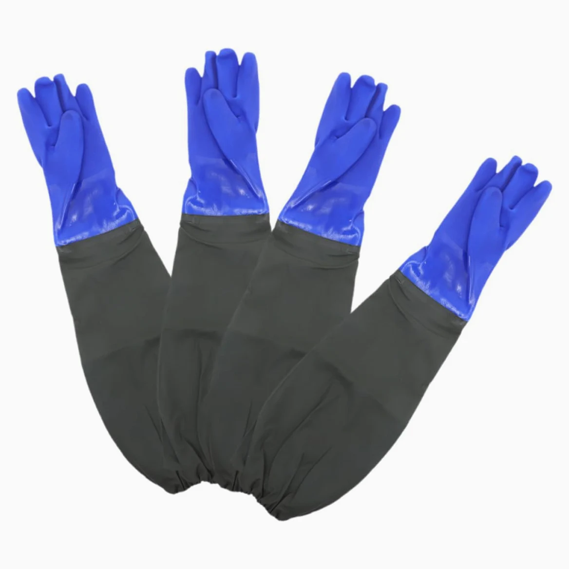 FOMIYES 2 Paia Guanti Impermeabili in Gomma Lunghi Fodera Confortevole, Design a Gomito per Pulizia Cucina e Lavaggio Piatti, Antiscivolo e Riutilizzabili