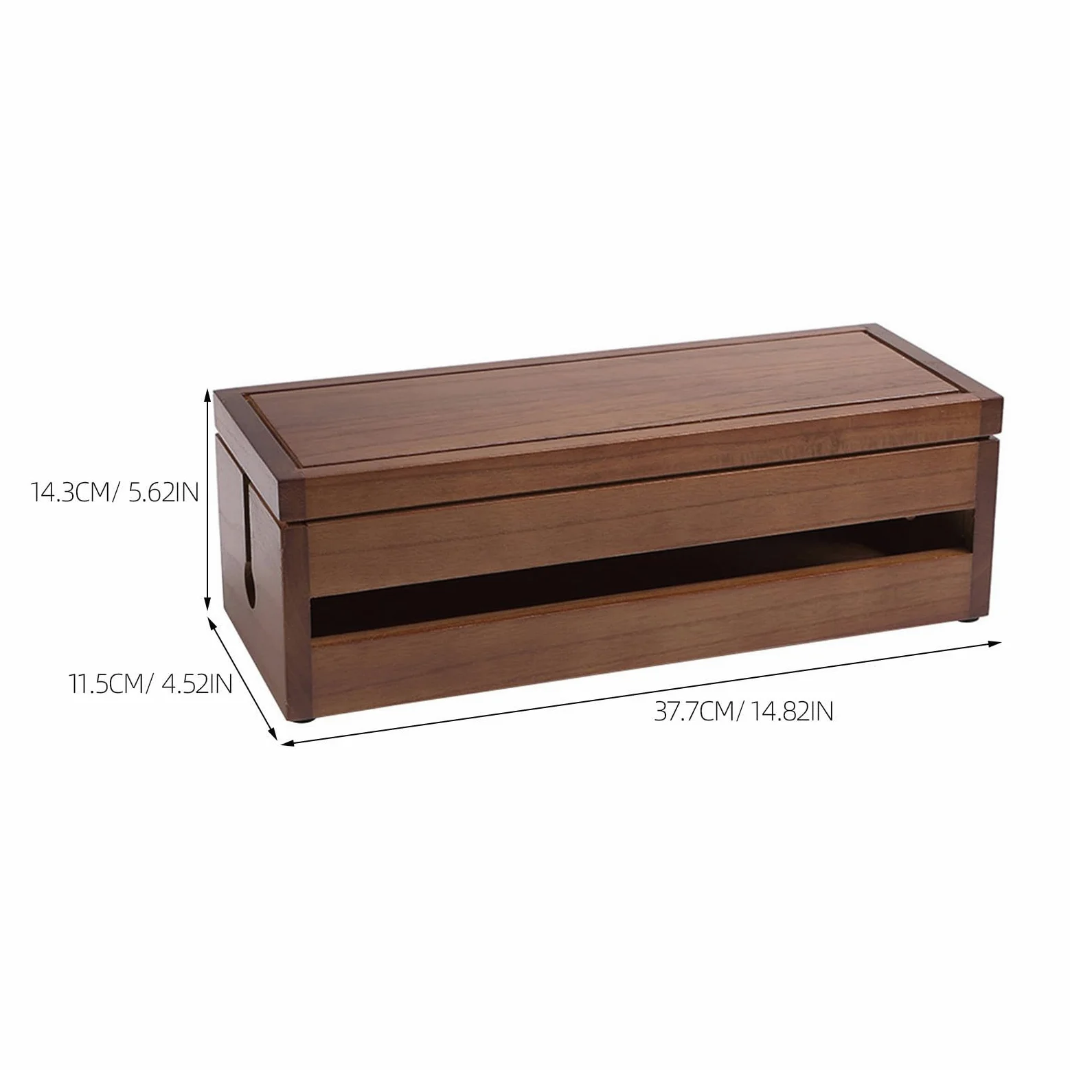 Scatola in Legno di Paulownia Color Caffè per Gestione Cavi Design Multi-funzionale e Dissipazione del Calore per Casa e Ufficio