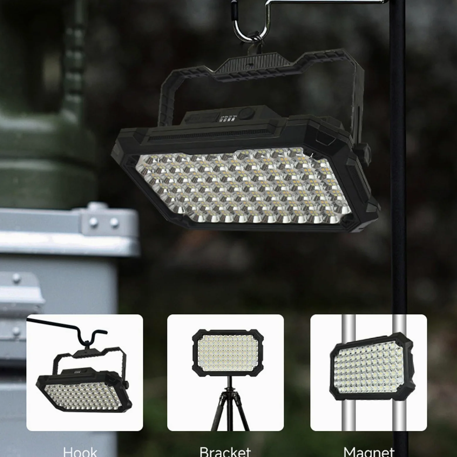 Torcia elettrica di ricarica solare IP68 con fascio regolabile e maniglia pieghevole per lampada di luminosità regolabile all'aperto