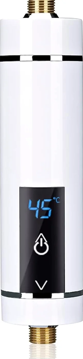 Mini scaldacqua elettrico istantaneo, Mini scaldabagno istantaneo senza serbatoio per bagno e cucina, spina EU 220V (bianco 3500W)