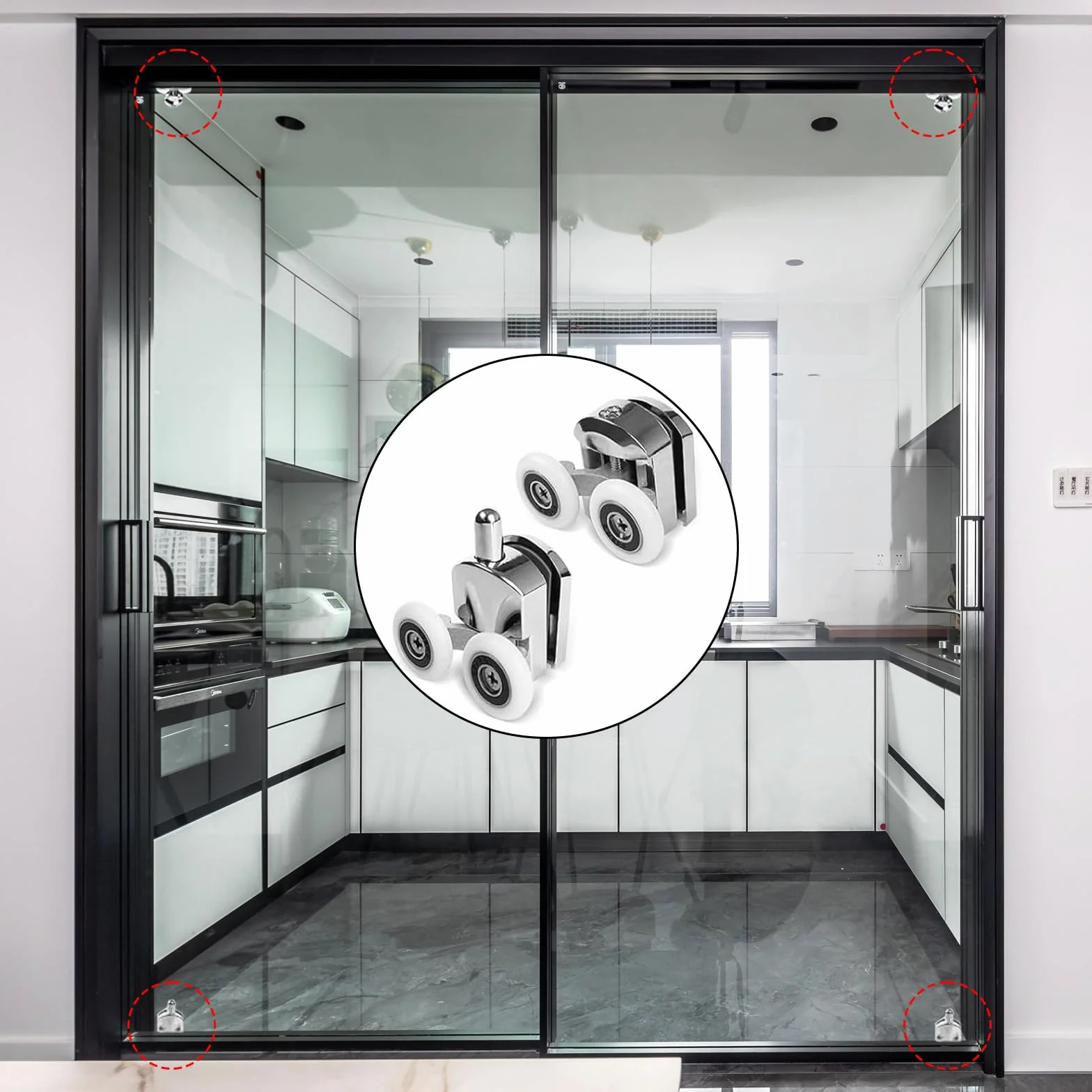 Ruote per porta doccia 23 mm porte scorrevoli in vetro bagno