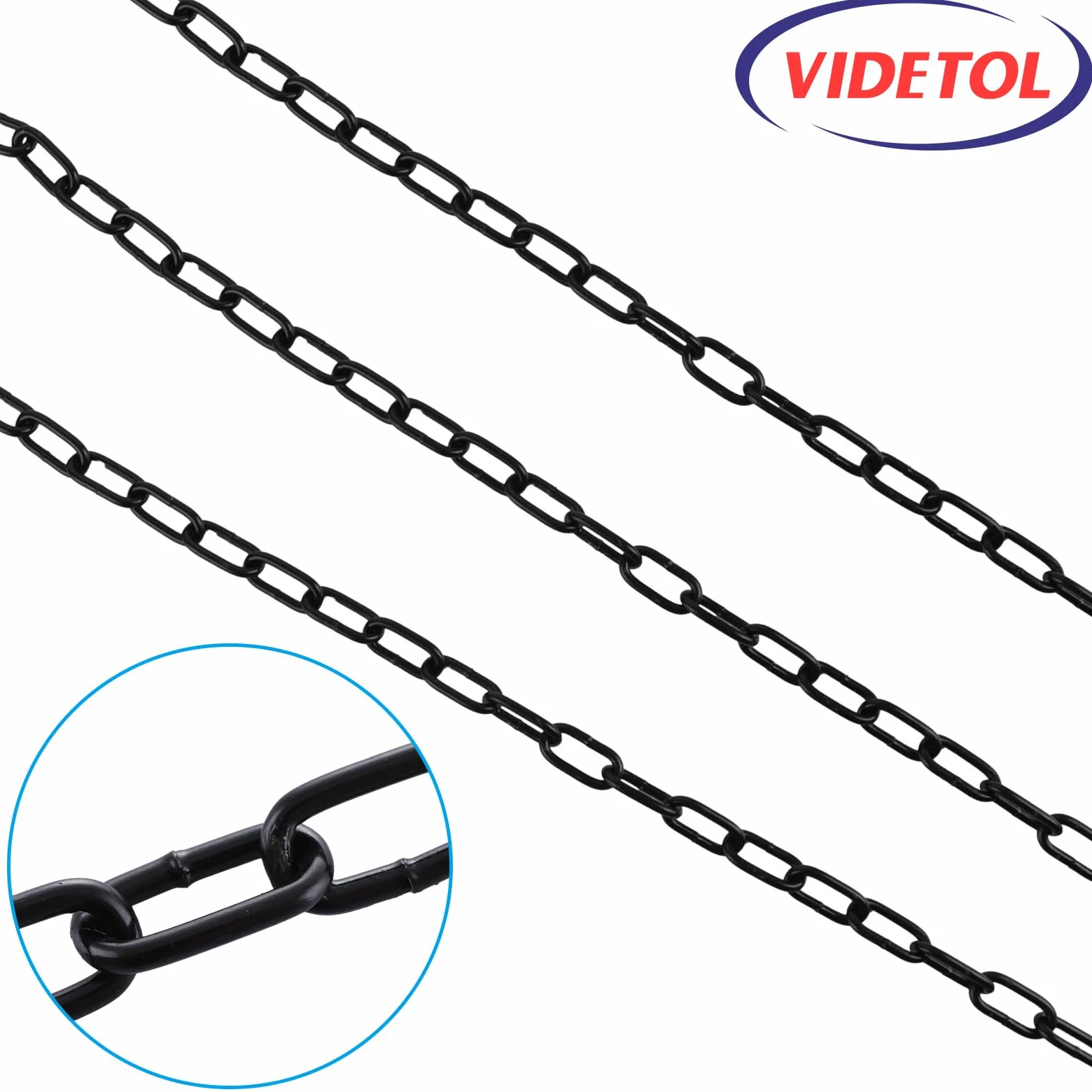 Catena in acciaio inox 304, lunghezza 9 m, maglie da 4 mm, in acciaio zincato nero saldato, per cancelli di recinzione, porte del garage, catene a battente e serratura di sicurezza per