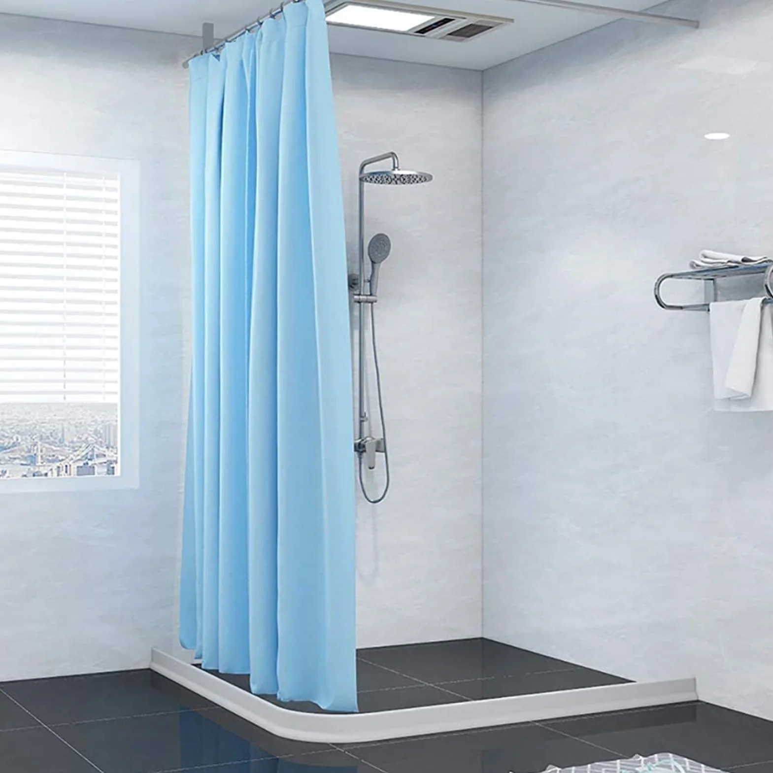Barriera flessibile per doccia, impermeabile, in silicone, paraspruzzi per mobili da bagno e cucina, protezione versatile per banconi e uso esterno, facile da installare